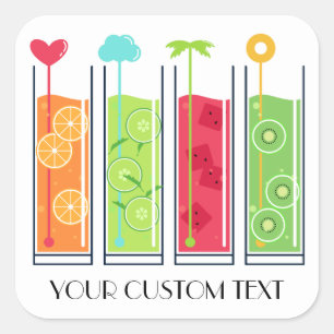 Summer Juices custom text stickers