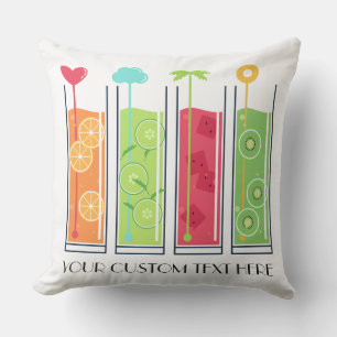 Summer Juices custom text throw pillows