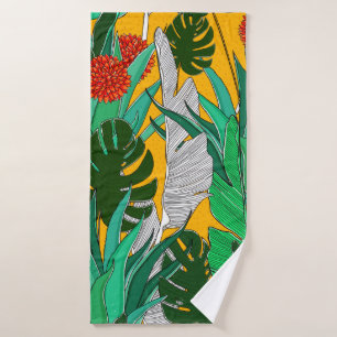 Summer jungle pattern with bright colours. Jungle Bath Towel
