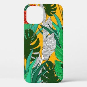 Summer jungle pattern with bright colours. Jungle iPhone 12 Case