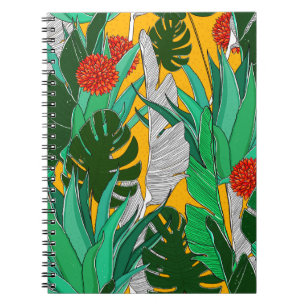 Summer jungle pattern with bright colours. Jungle Notebook