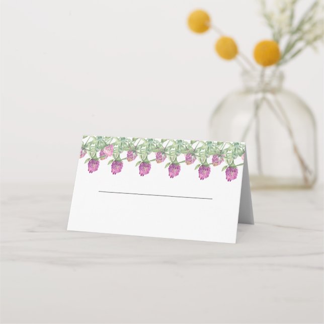 Summer Jungle Watercolour Floral Wedding Place Card (Front)