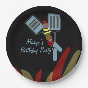 Summer Kabobs Cookout Park Birthday Paper Plate