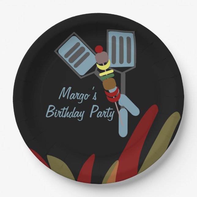 Summer Kabobs Cookout Park Birthday     Paper Plate (Front)
