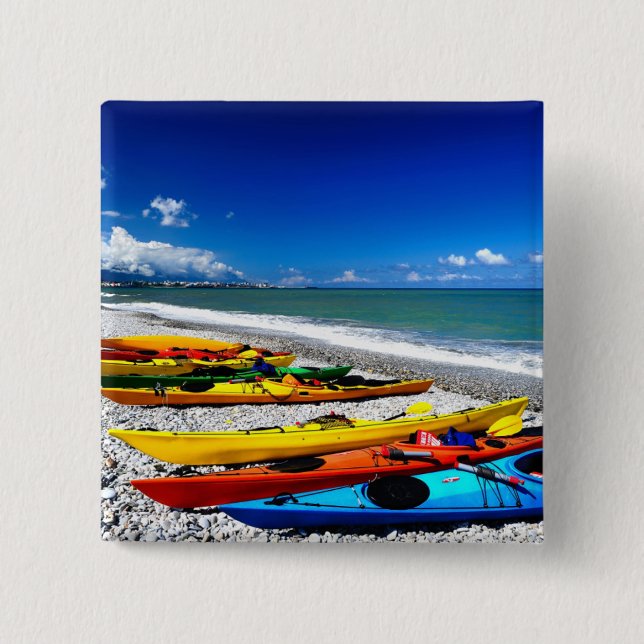 Summer Kayaking 2 Inch Square Button (Front)