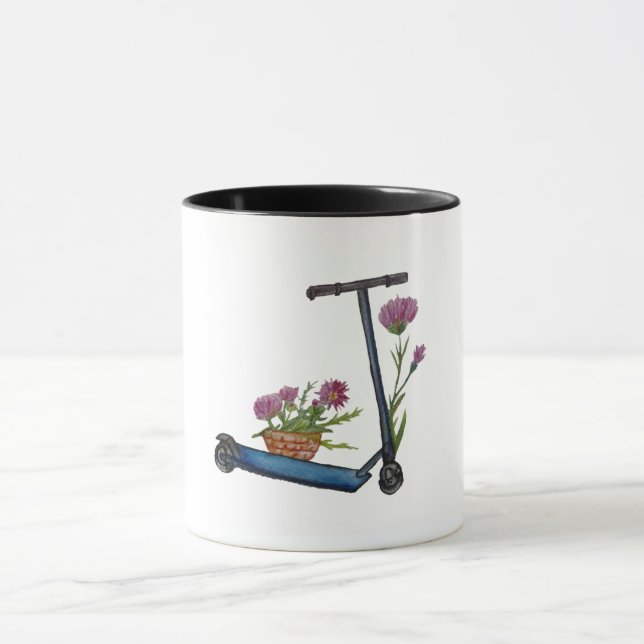 Summer , Kick Scooter  Art  Mug (Center)