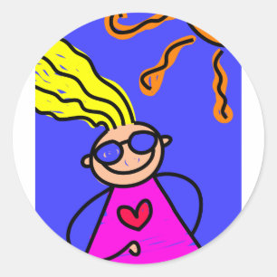 Summer Kid Classic Round Sticker