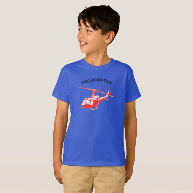 Summer Kids Basic  Boys T-Shirt With Helicopter (Front Full)