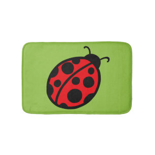 Summer Kids Cute Red Ladybug Bathroom Bath Mat Rug
