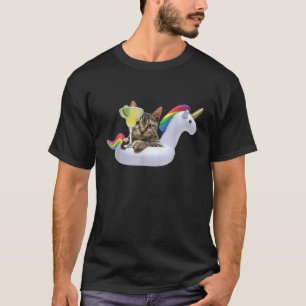 Summer Kitty With Margarita Unicorn Float Funny Ca T-Shirt