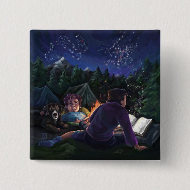 Summer Knights 2 Inch Square Button (Front)