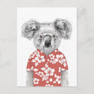 Summer koala (red) postcard