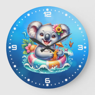 Summer Koala Sublimation Clipart-97702 Large Clock