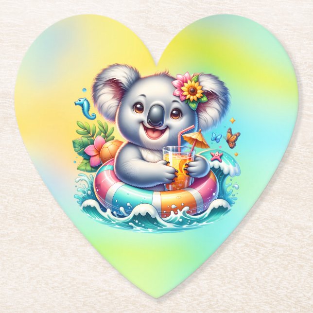 Summer Koala Sublimation Clipart-97702 Paper Coaster (Front)