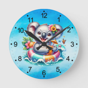 Summer Koala Sublimation Clipart-97702 Round Clock