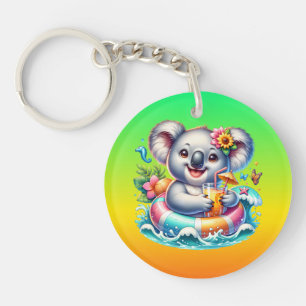 Summer Koala Sublimation Clipart Keychain