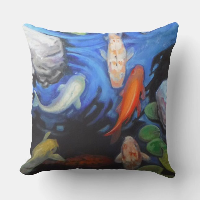 Summer Koi Large Outdoor Pillows (Front)