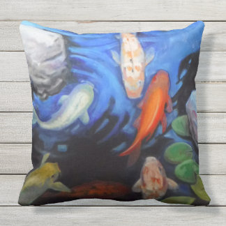 Summer Koi Large Outdoor Pillows