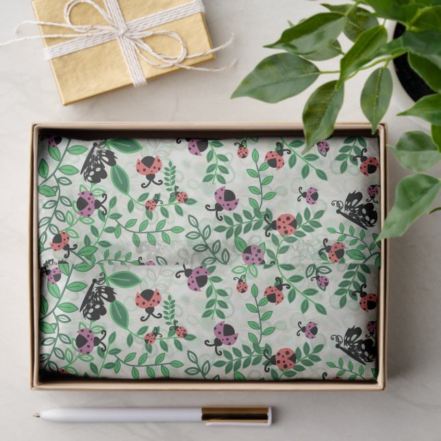 Summer - Lady Bugs, Butterflies and Leaves Tissue Paper (Gift)