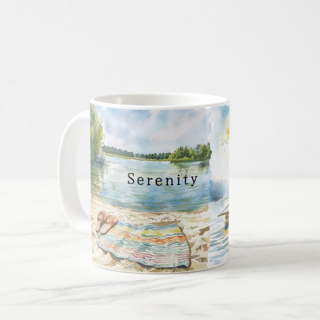 Summer Lake Serenity Coffee Mug (Front Left)