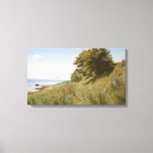 Summer Landscape by the Sea (by Ludvig Kabell) Canvas Print