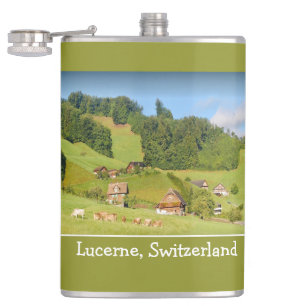 Summer Landscape in Switzerland Hip Flask
