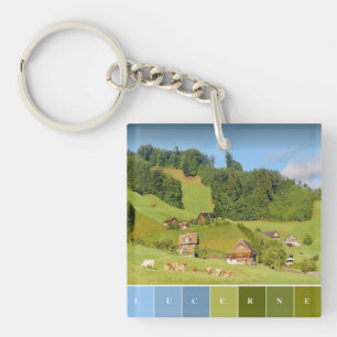 Summer Landscape in Switzerland Keychain