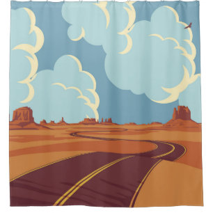 Summer landscape with an empty winding road in the