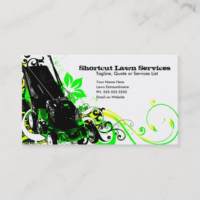 summer lawn services business card (Front)