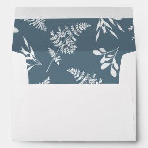 Summer Leaves Blue, lined Envelope