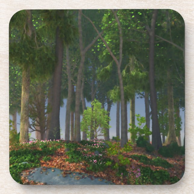 Summer Leaves Cork Coasters (Front)