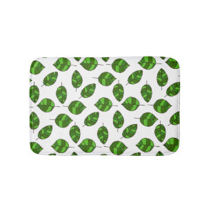 Summer Leaves Green Leaf Pattern on any Colour Bath Mat