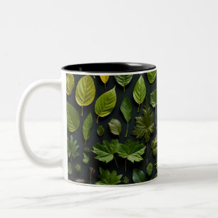 Summer Leaves Knolling Two-Tone Coffee Mug