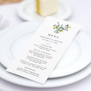 Summer Lemon Arrangement Wedding Menu