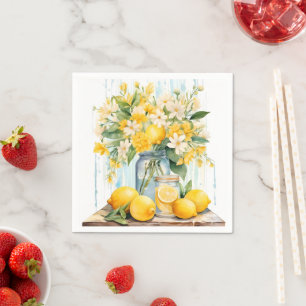 Summer Lemon Blossom Jar Napkin