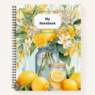 Summer Lemon Blossom Jar Notebook