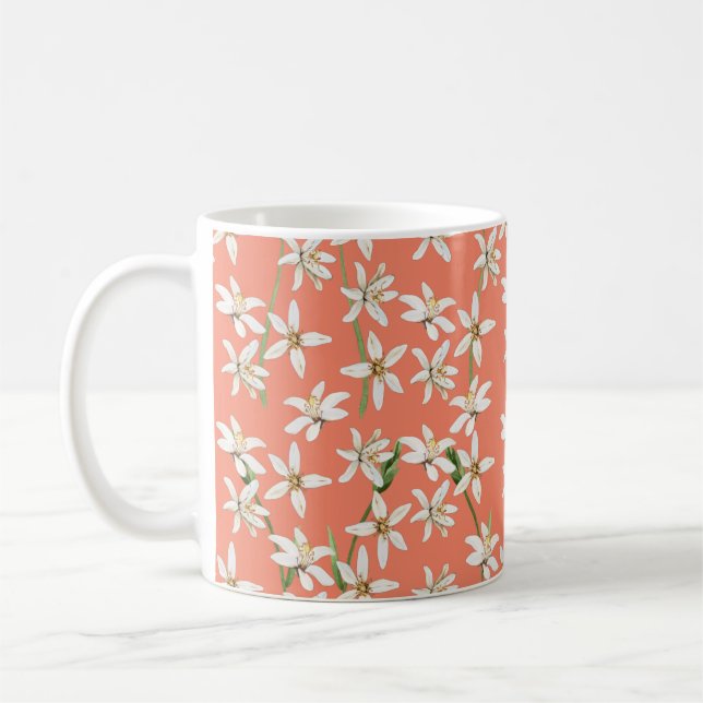 Summer lemon blossom pattern  coffee mug (Left)