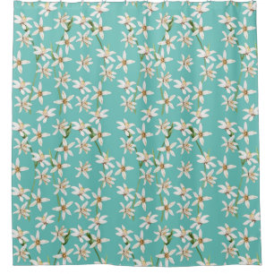 Summer Lemon blossom pattern on teal