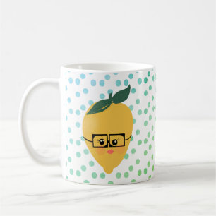 Summer Lemon Citrus Dots Cartoon Coffee Mug
