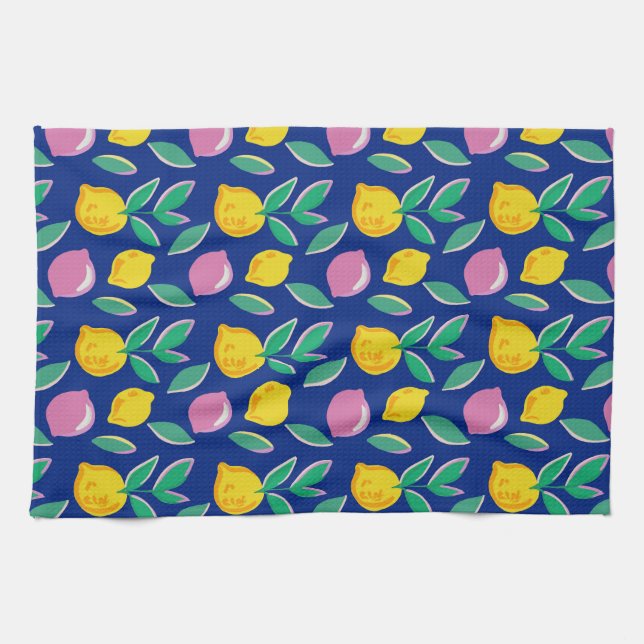 Summer Lemon Colourful Kitchen Towel (Horizontal)