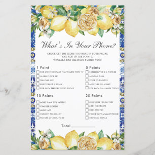 Summer Lemon Floral Baby What's In Your Phone Game