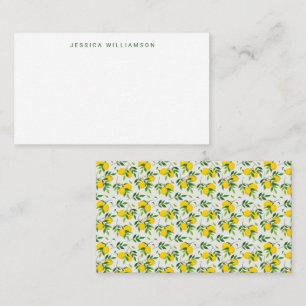 Summer Lemon Fruit Custom Name Gift Enclosure  Card