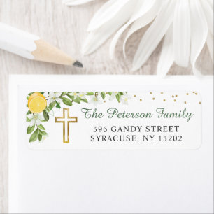 Summer Lemon Greenery Religious Return Address