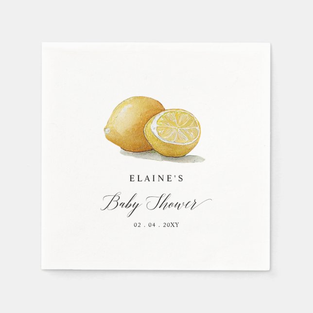 Summer Lemon Lime Citrus Baby Shower  Napkin (Front)