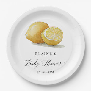 Summer Lemon Lime Citrus Baby Shower  Paper Plate