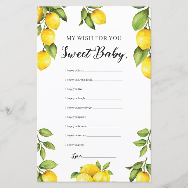 Summer Lemon My Wishes For The Baby Game (Front)