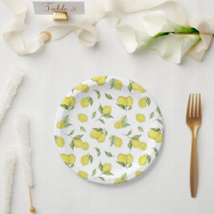 Summer lemon  paper plate