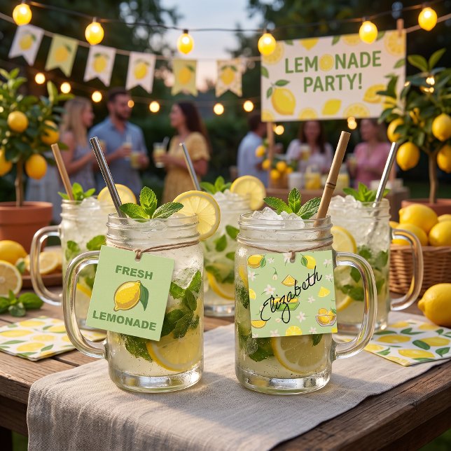 Summer Lemon Party Drink Tags (Creator Uploaded)