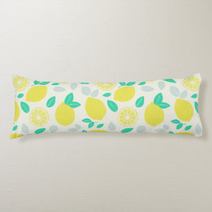Summer Lemon Pattern in Cream Body Pillow