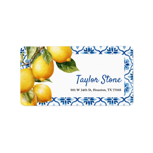 Summer Lemon Return Address Labels (Front)